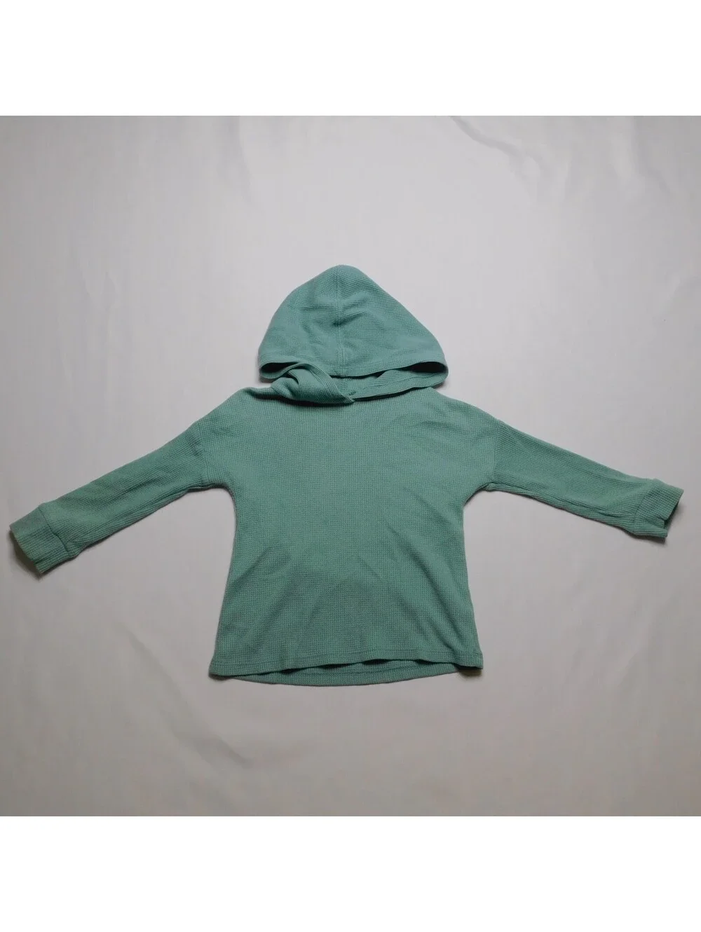 Garanimals Toddler Hoodie 2T Sage Green Waffle Thermal Knit Pullover Sweater